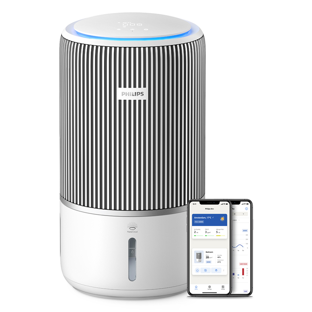 Philips - 2-In-1 3400 Series Smart Air Purifier & Humidifier - Grey/White - 3.2 L