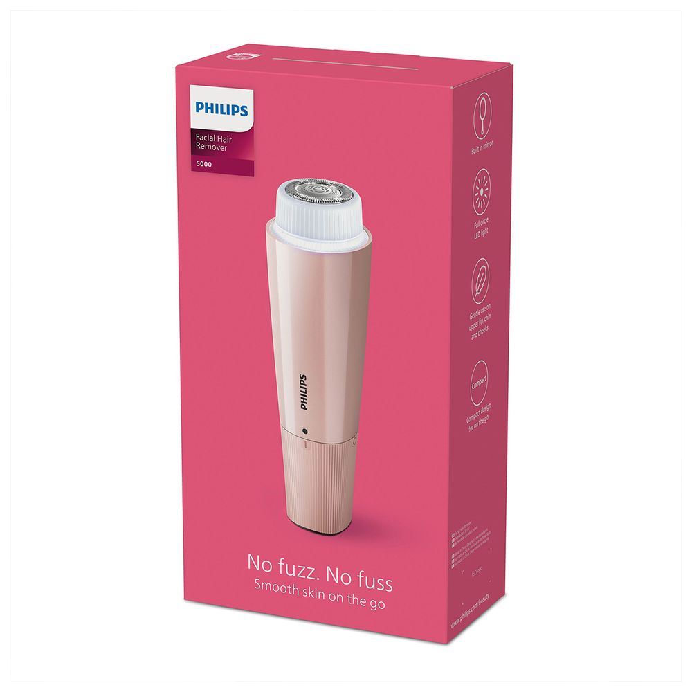 Philips - 5000 Series Facial Hair Remover - Lychee Pink - 1.5 V