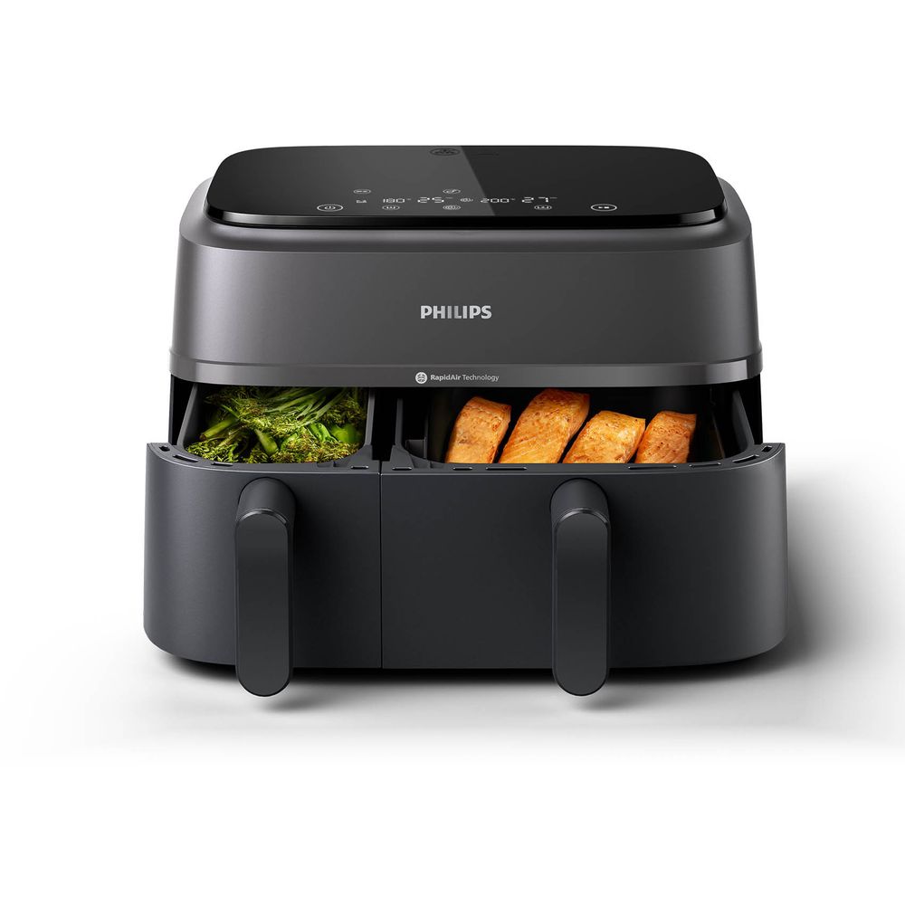 Philips 3000 Series Dual Basket Airfryer - Black - 9 L