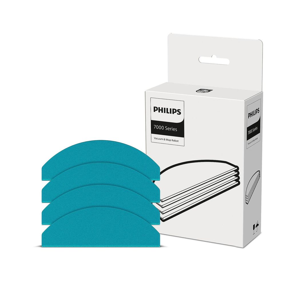 Philips Replacement Mop Pads For HomeRun 7000 Vac And Mop Robots - 4 Pcs