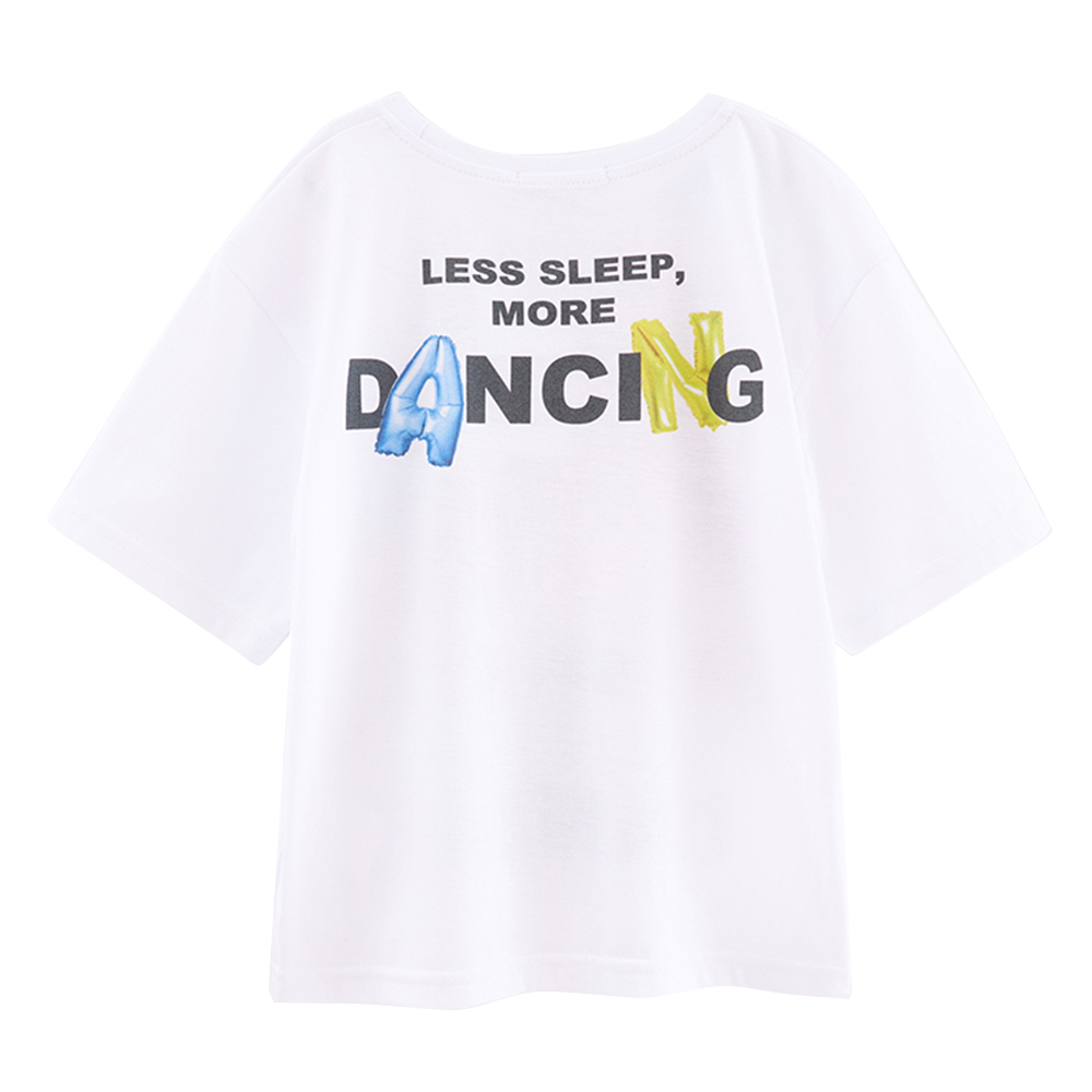 بيل بيمبو - تيشيرت بناتي اوفرسايز - أبيض