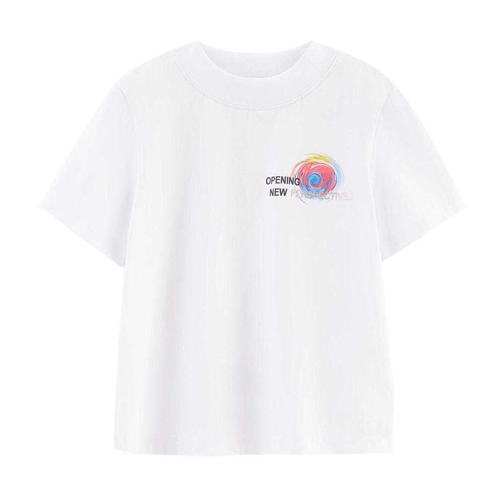 بيل بيمبو - تيشيرت بناتي بظهر مطبوع - أبيض