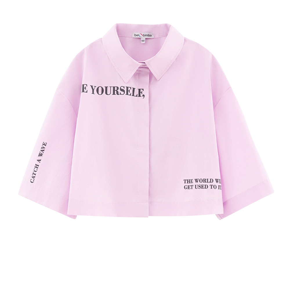 بيل بيمبو - قميص بناتي مطبوع - بنفسجي