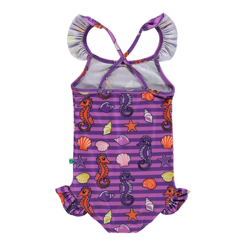 Smafolk - Seahorses Print UV50 Swimsuit - Purple