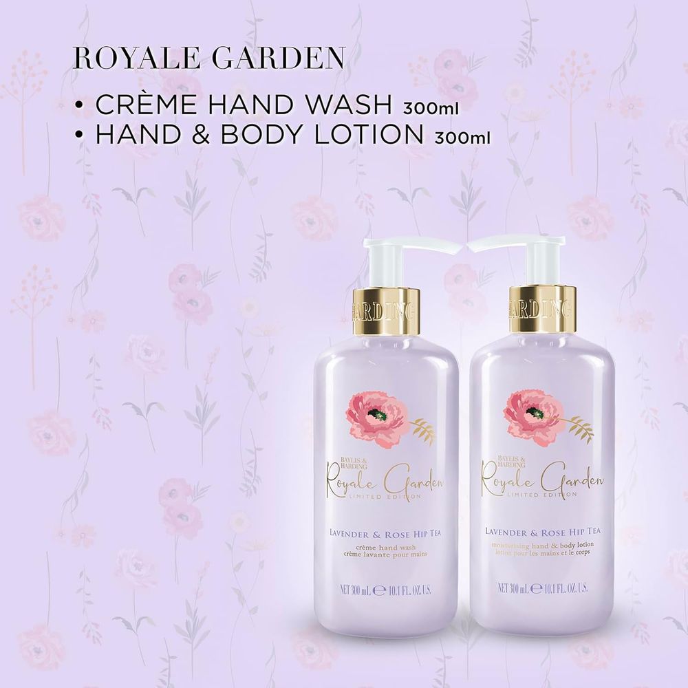 Baylis & Harding Royale Garden Lavender & Rosehip Tea Luxury Hand & Body Care Gift Set - Pack Of 2 - 300 ml