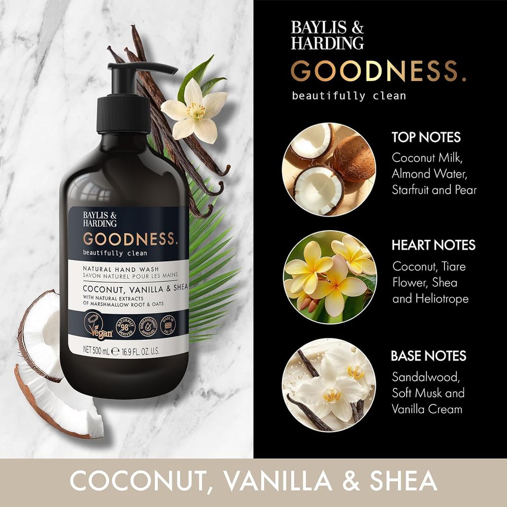 Baylis & Harding - Goodness Natural Hand Wash - Coconut, Vanilla & Shea - 500 ml