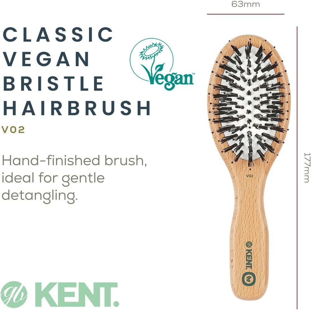 كينت- فرشاة شعر نباتية مبطنة في02 - بيج - صغيرة