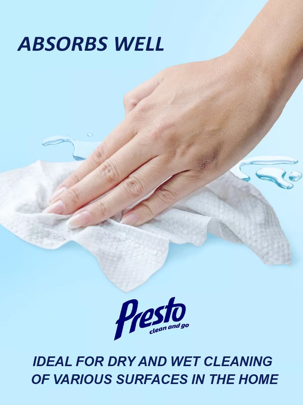 Presto - Universal Dry Wipes - 100 Pcs