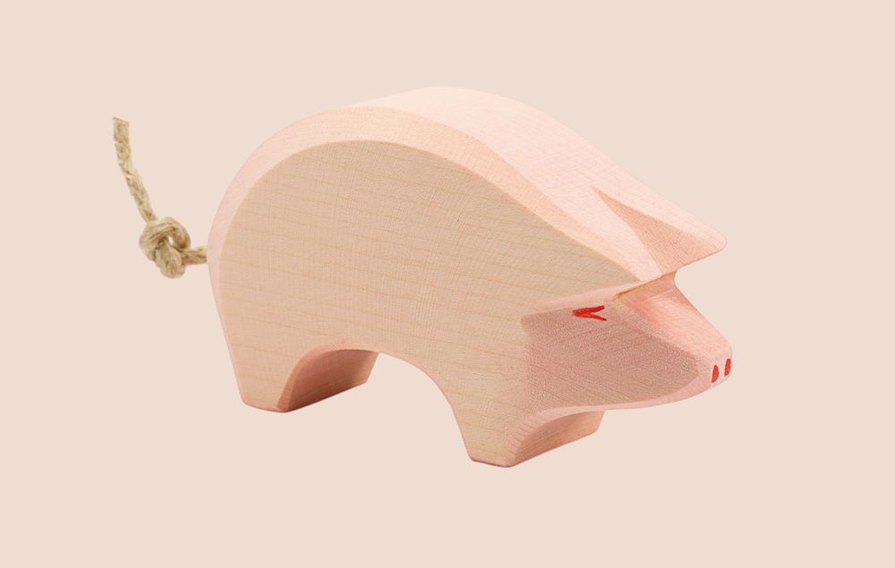 أوستهايمر - لعبة خشبية - خنزير - 6.5 سم