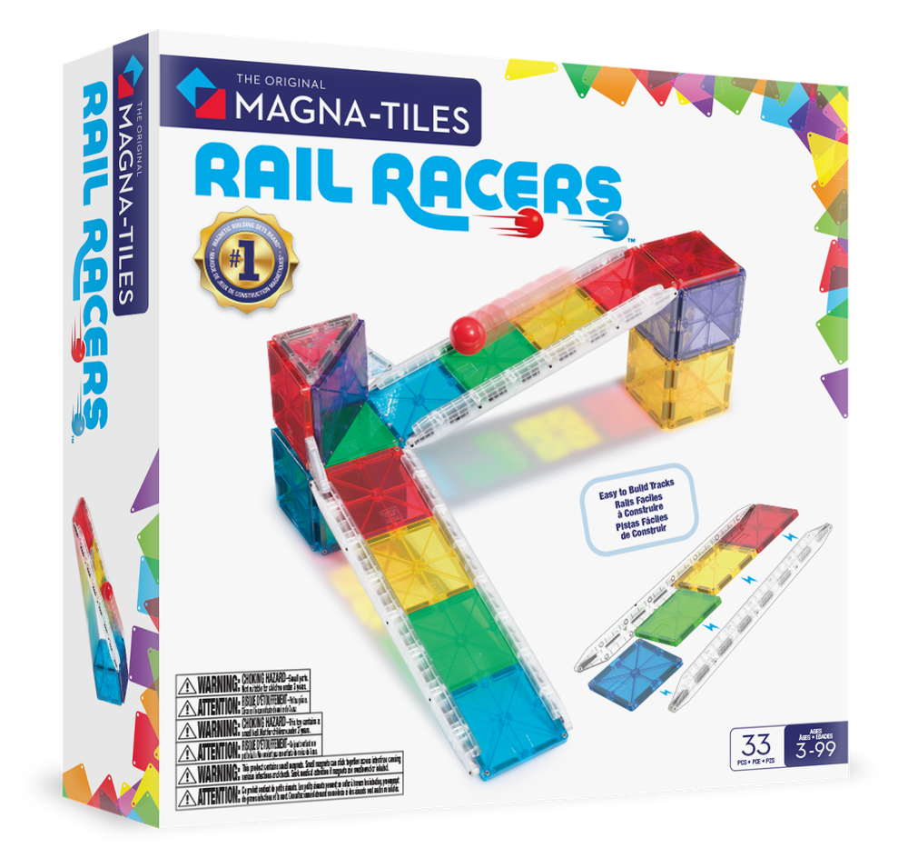 Magna-Tiles - Rail Racers - Magnetic Construction Set - 33pcs