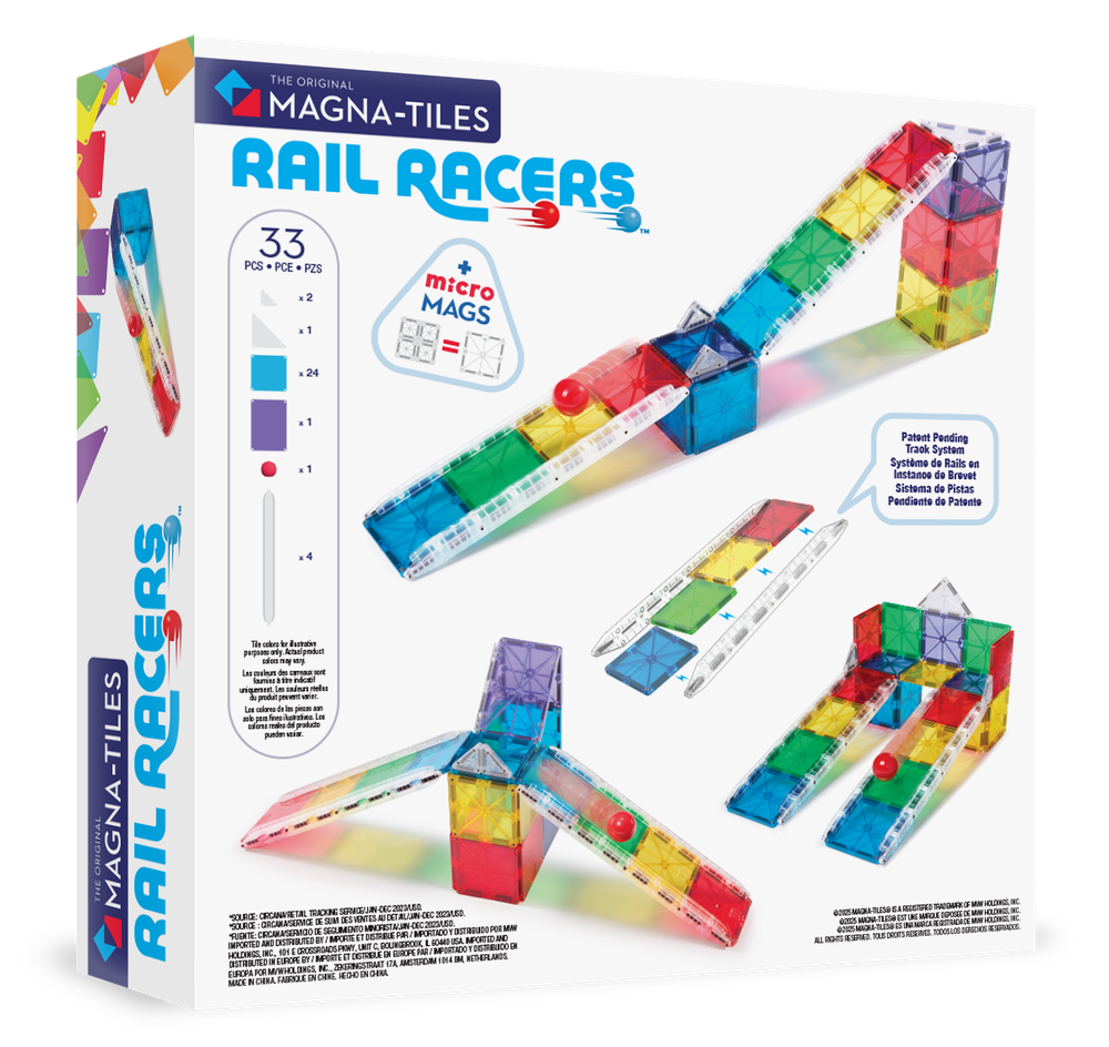 Magna-Tiles - Rail Racers - Magnetic Construction Set - 33pcs