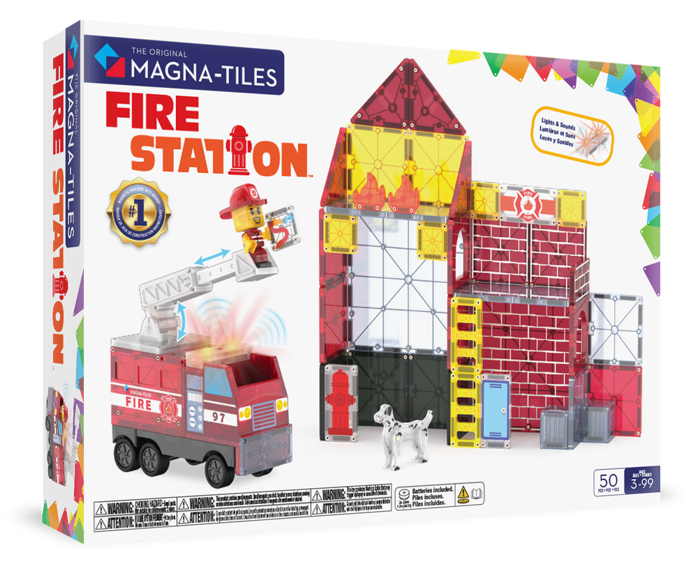 Magna-Tiles - Fire Station - Magnetic Construction Set - 50pcs