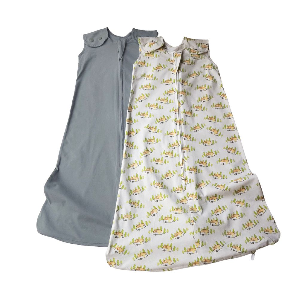 ملابس تيكل تيكل العضوية - طقم من قطعتين - أكياس نوم قطنية عضوية للأطفال - لون لاركس/كورال