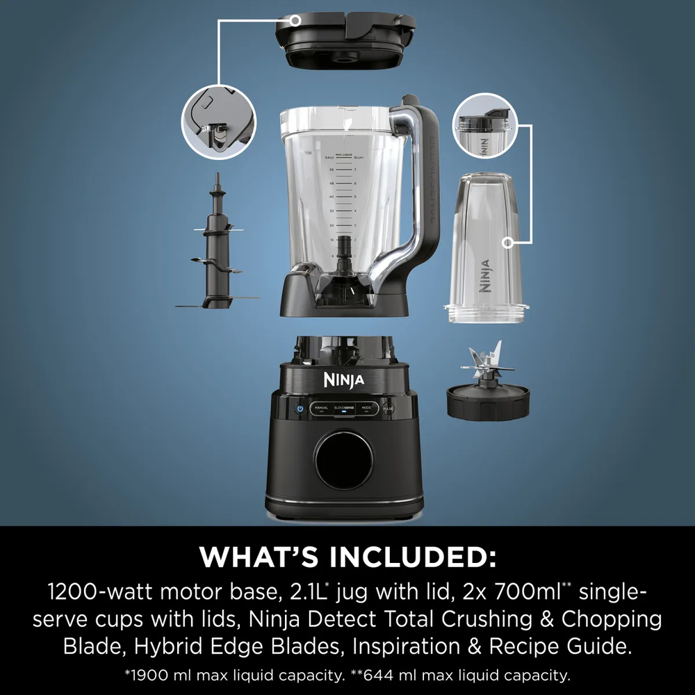 Ninja 2-In-1 Detect Duo Power Blender Pro + Single Serve 2.1L