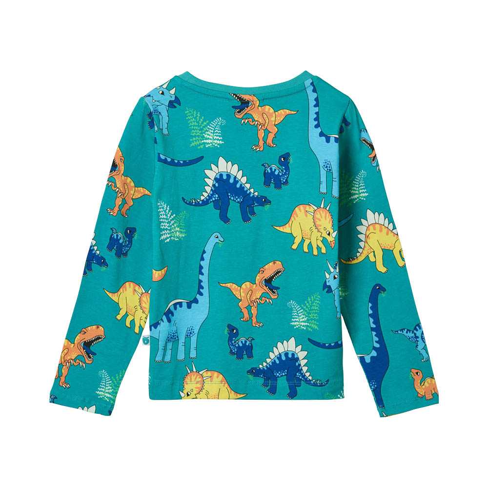 سمافولك - تي شيرت بأكمام طويلة - ديناصورات - أخضر