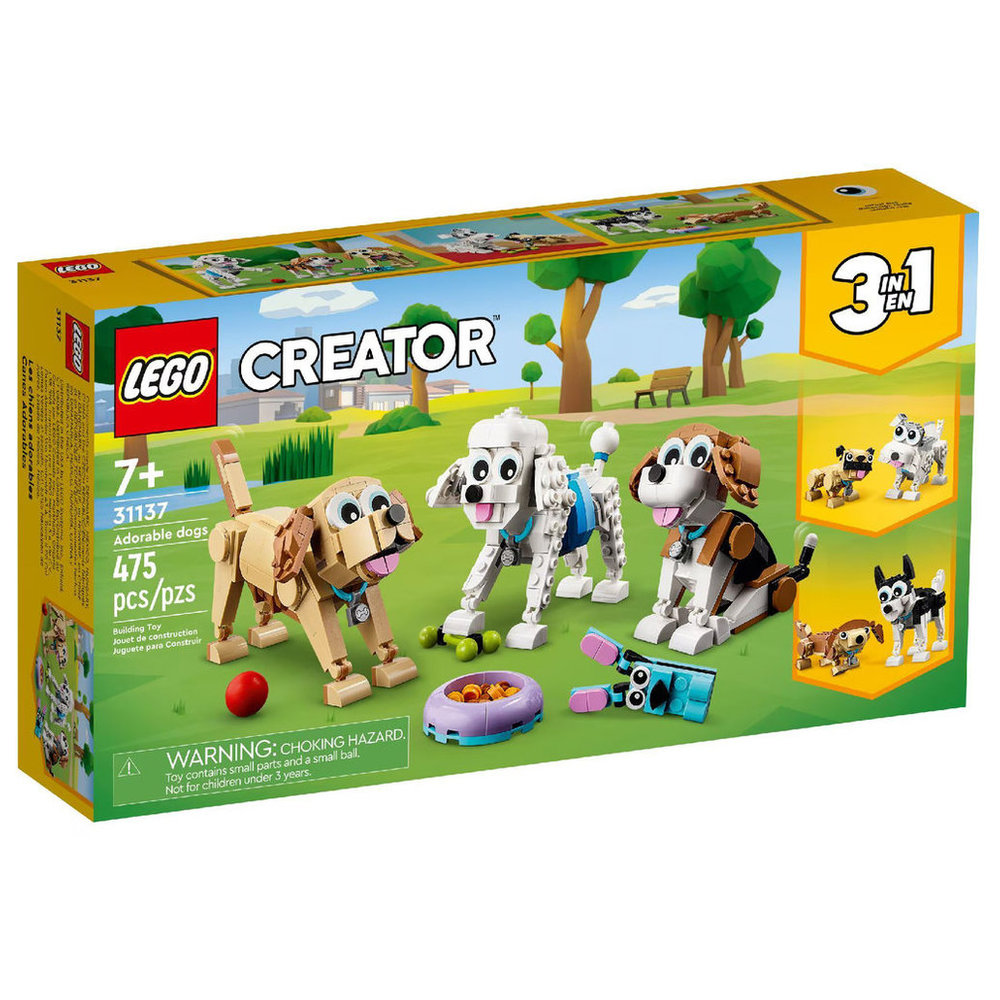 ليغو - مجموعة تركيب 3 في 1 كلاب ظريفة - 475 قطعة