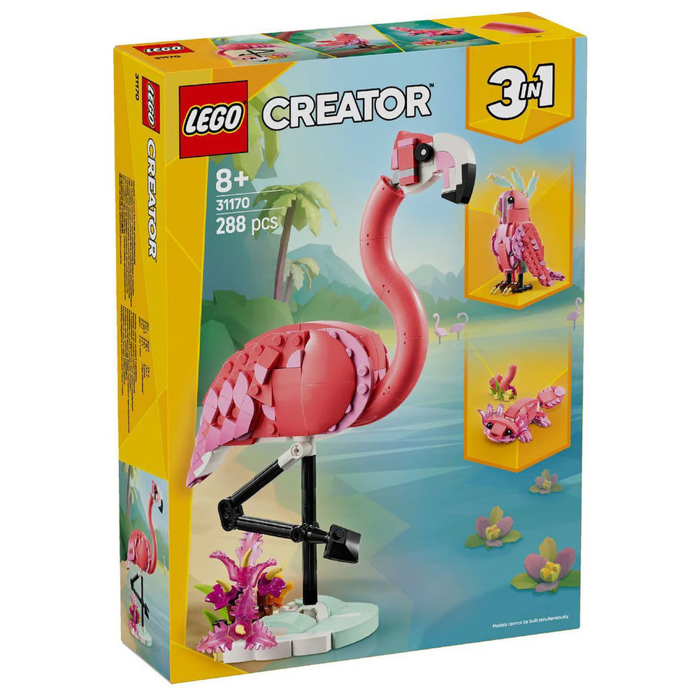 ليغو - حيوانات برية: مجموعة تركيب فلامنغو وردي - 288 قطعة