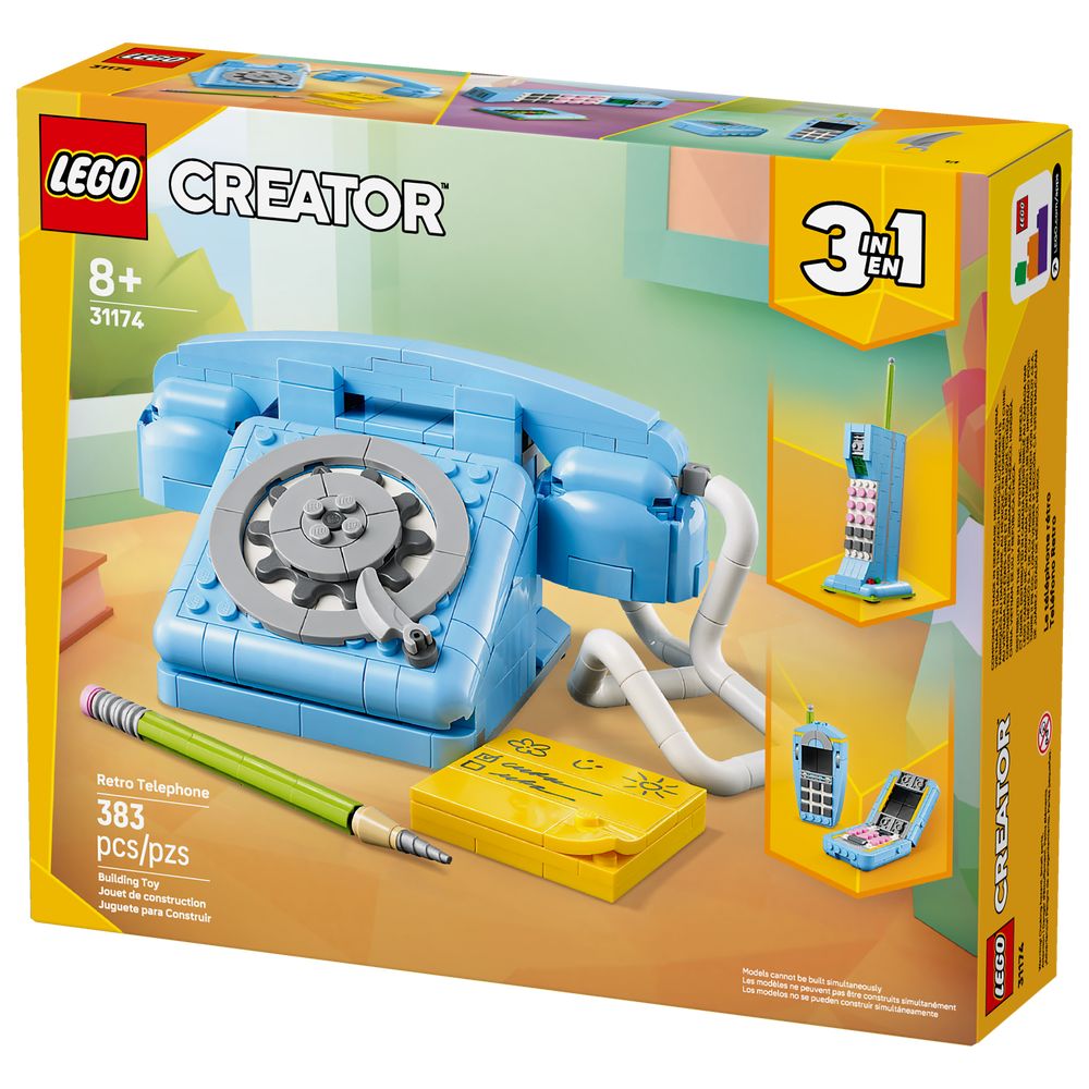 ليغو - مجموعة تركيب 3 في 1 الهاتف القديم الكلاسيكي - 383 قطعة