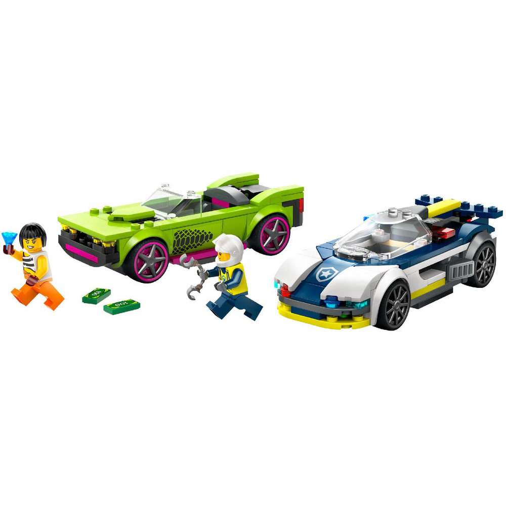 Lego City Police Car & Muscle Car Chase Building Set - 213 Pcs