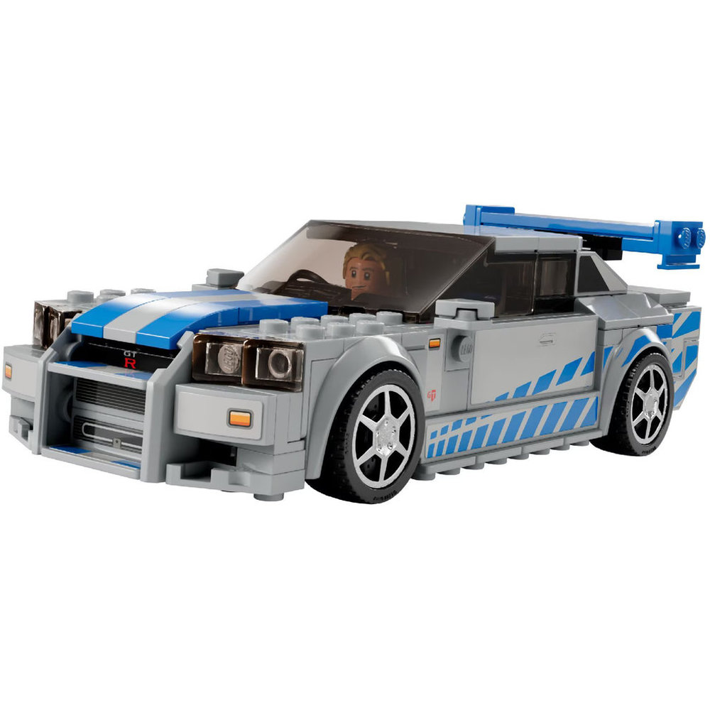 LEGO Speed Champions - 2 Fast 2 Furious Nissan Skyline GT-R Car Building Set - Grey - 319 Pcs