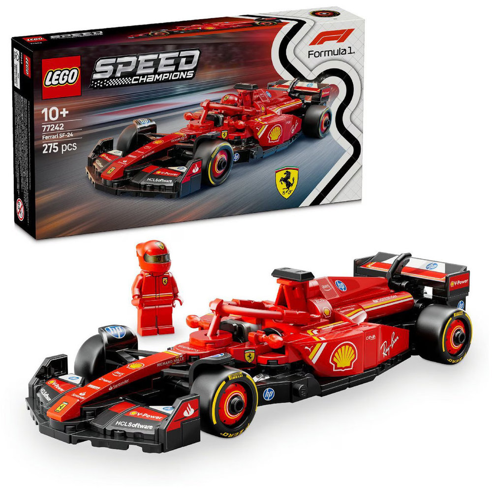 Lego - Ferrari SF-24 F1 Race Car Building Set - Red - 275 Pcs