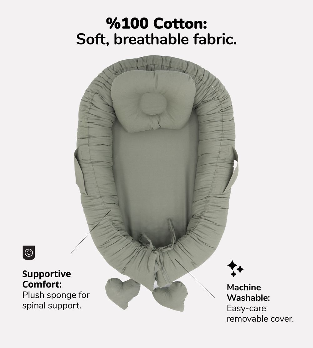 Bibena Nova - Portable Babynest - Khaki Green