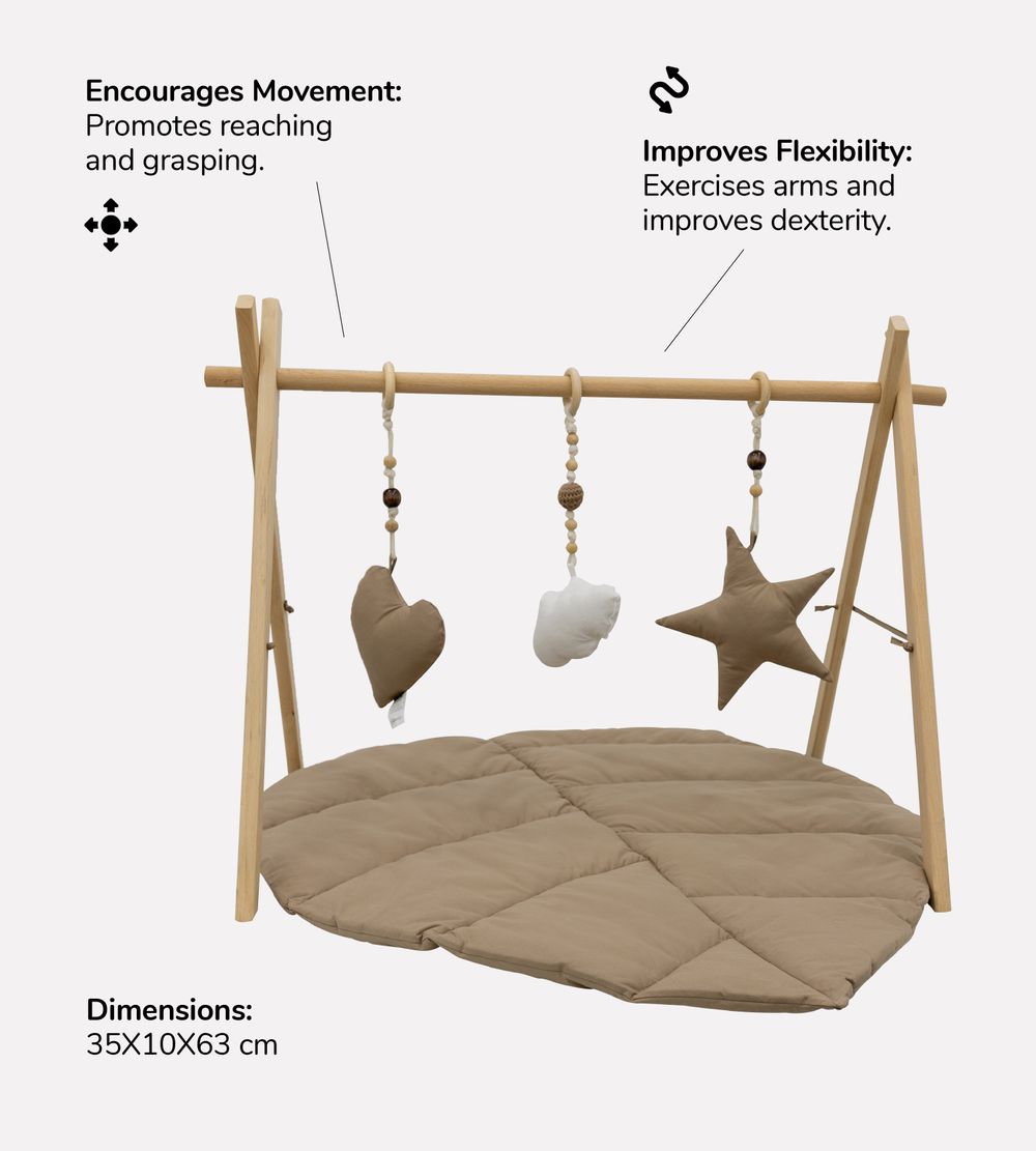 Bibena Nova - Wooden Baby Gym - Powder