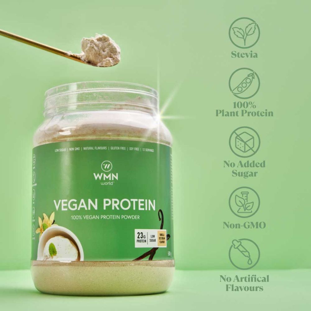 WMN World - Vegan Protein - Natural Vanilla Ice Cream Flavour 500g