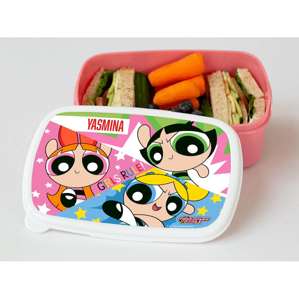 اسمك - مجموعة شنطة ظهر قابلة للتخصيص 12 إنش - باوربف غيرلز - زهري - 3 قطع