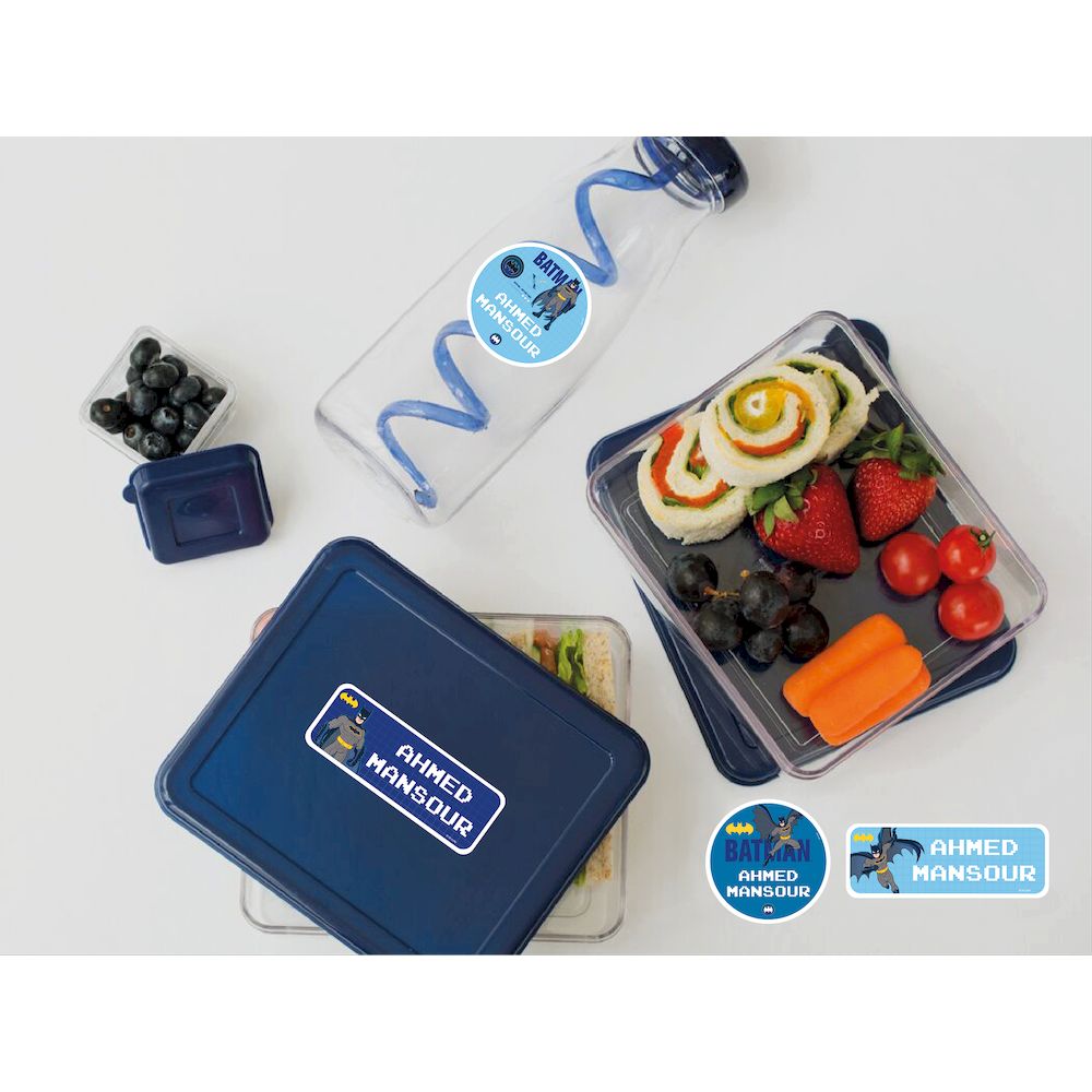 اسمك - ملصقات التسمية للأطفال - بات مان - أزرق - عدد 74