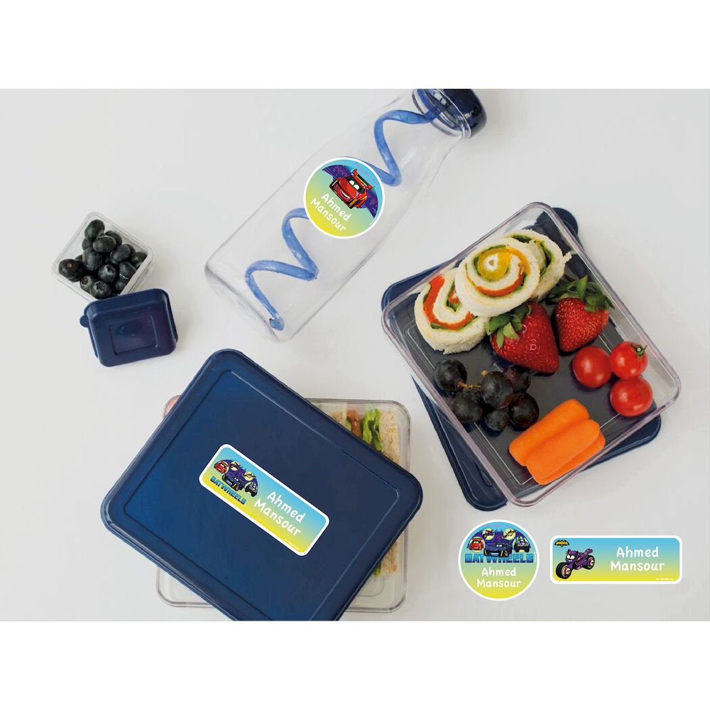 Essmak - Personalised School Labels - Batwheels - 74Pcs