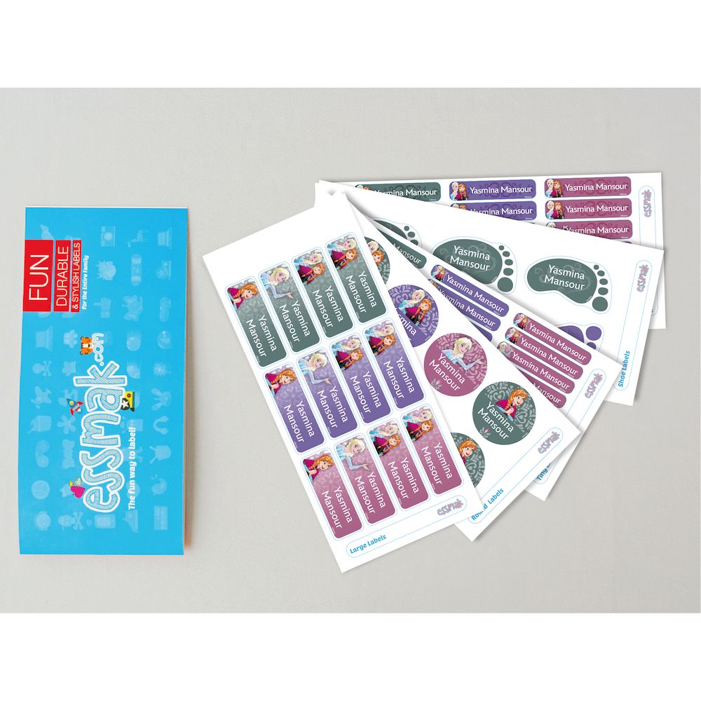 Essmak - Personalised School Labels - Disney Frozen - 74Pcs