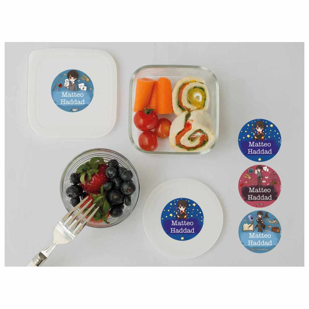 إسمك - ملصقات هاري بوتر قابلة للتخصيص - أحمر/أزرق - 74 قطعة