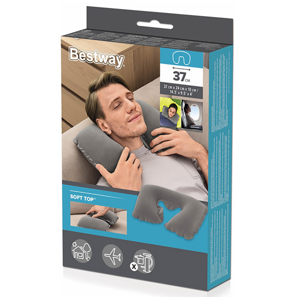 Bestway - Flocked Air Neck Rest - Grey