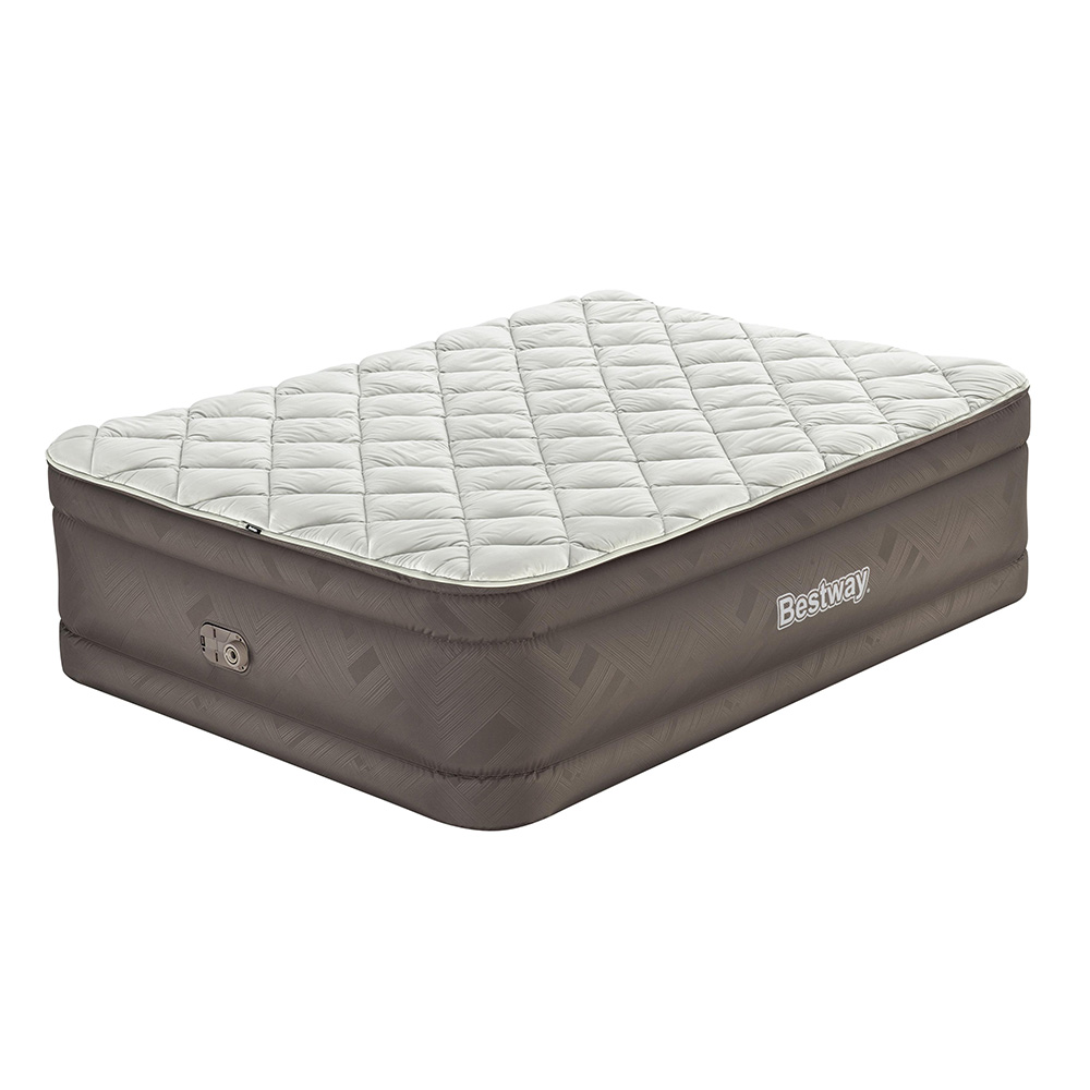 Bestway - Fortech Duvet Top Air Mattress With Built-In AC Pump - Grey - Queen