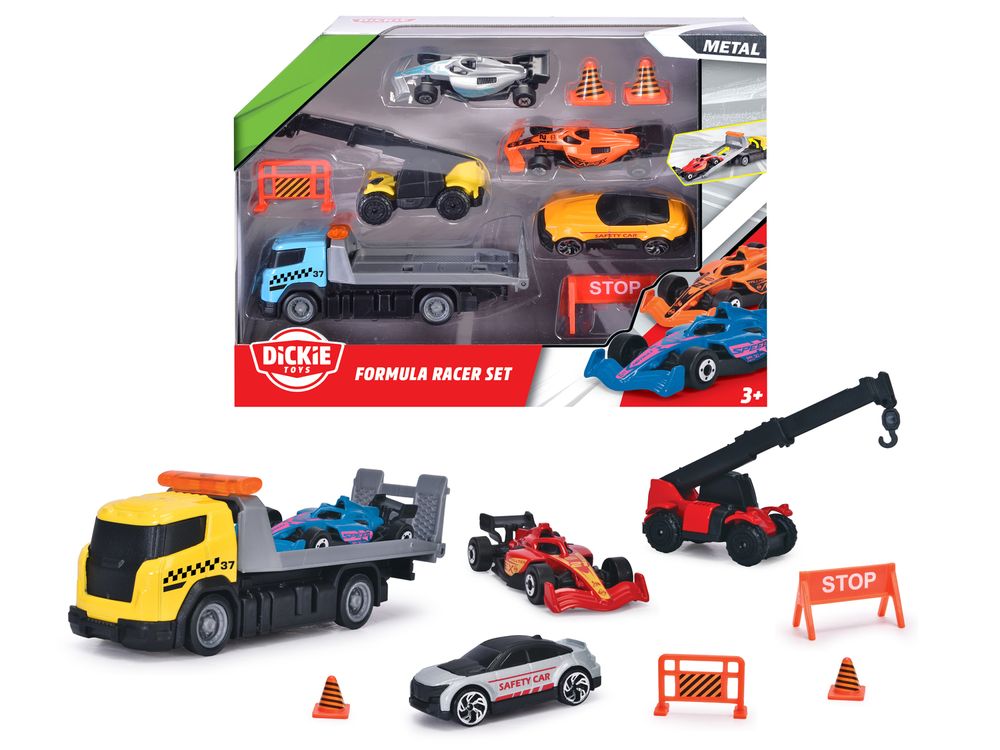 Dickie - Action Packed Formula Racer Set - 10 Pcs