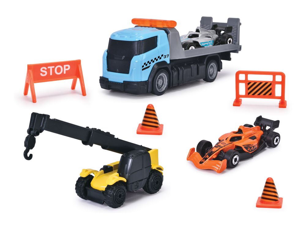 Dickie - Action Packed Formula Racer Set - 10 Pcs