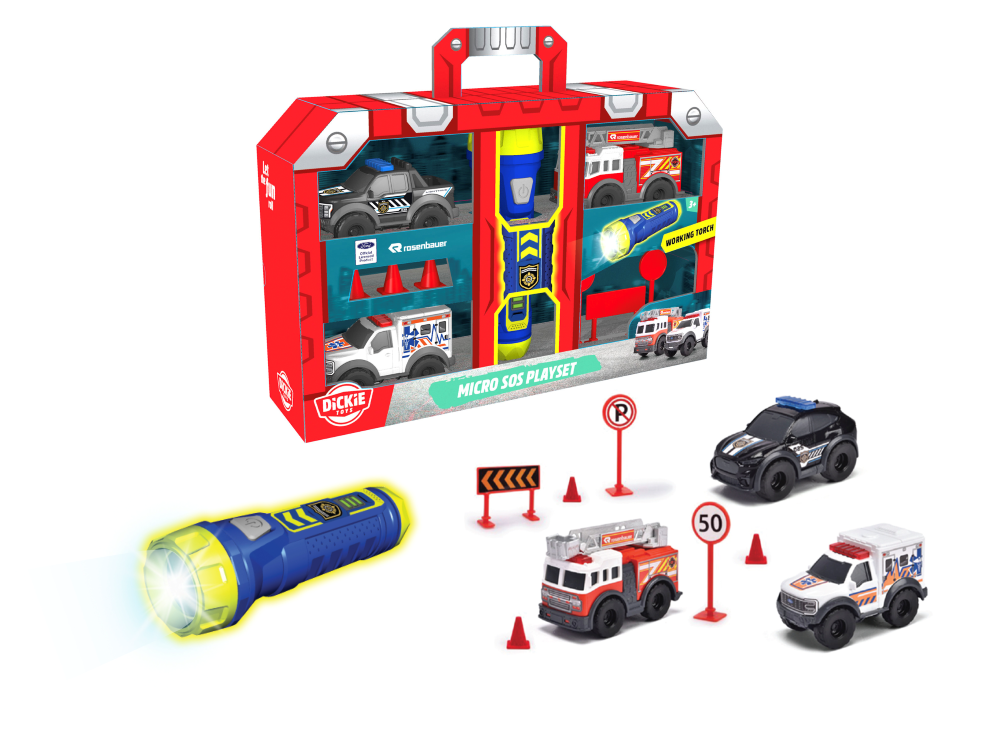 ديكي - مجموعة سيارات طوارئ مايكرو - لعبة سيارة للأطفال