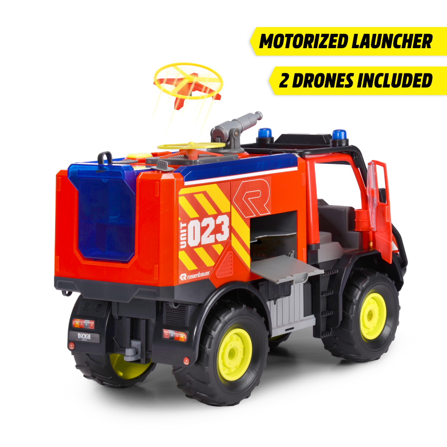 Dickie - Unimog U530 Fire Rescue - Large Fire Engine With Water Sprayer And Winch Via Stick Controller - Item 203719033 - 50 cm - Age From 3 Years And Above
