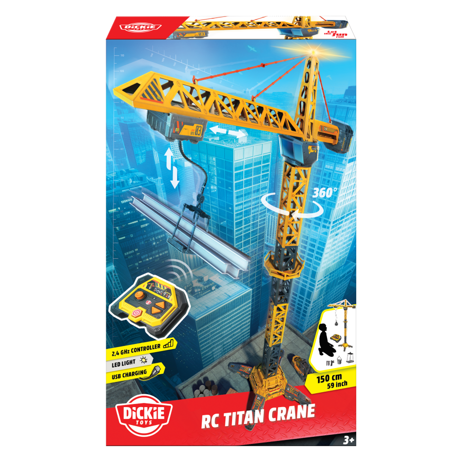 Dickie - RC Titan Crane Playset - Yellow/Grey - 150 cm