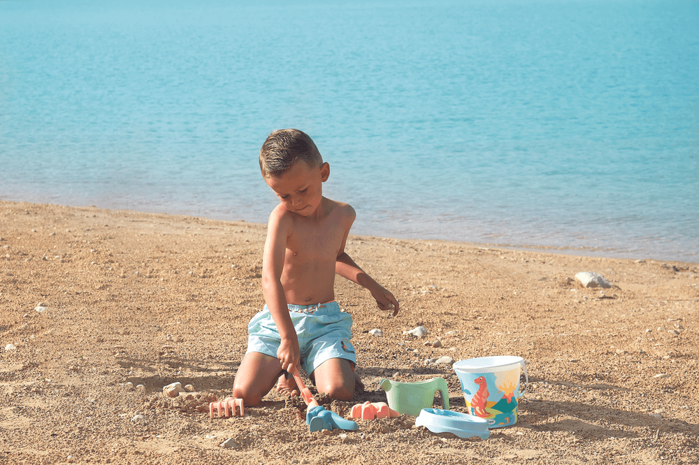 إكوويفر - دلو ألعاب الشاطئ مع ابريق ري - ديناصور - 5 قطع