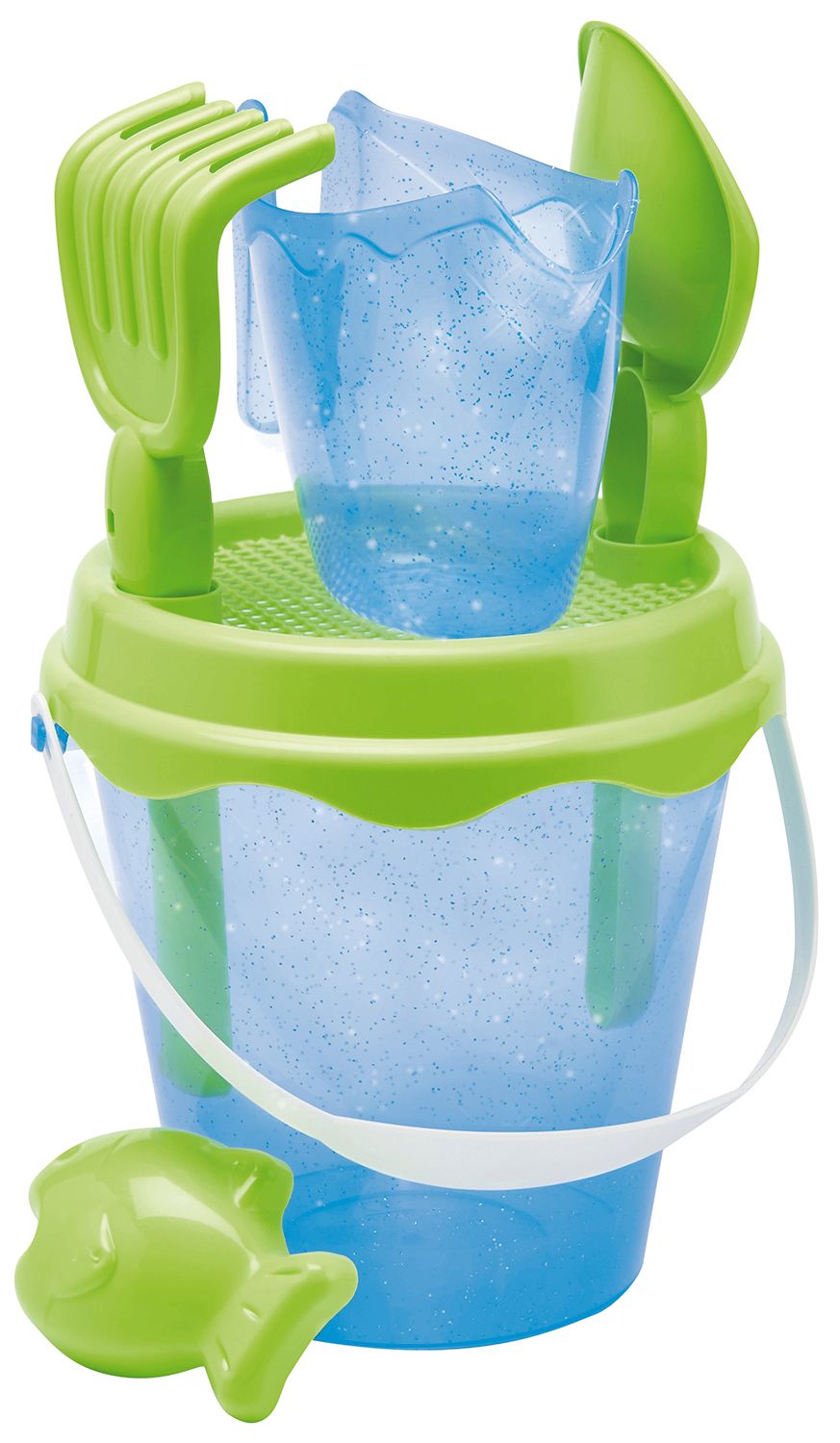 إكوويفر - دلو ألعاب الشاطئ البراق مع ملحقات - 17 سم - قطعتين