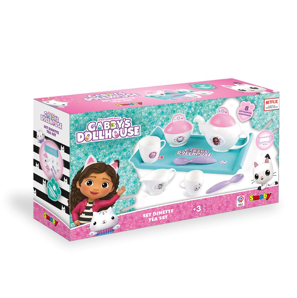 سموبي - طقم شاي بيت الدمى غابي - 8 قطع