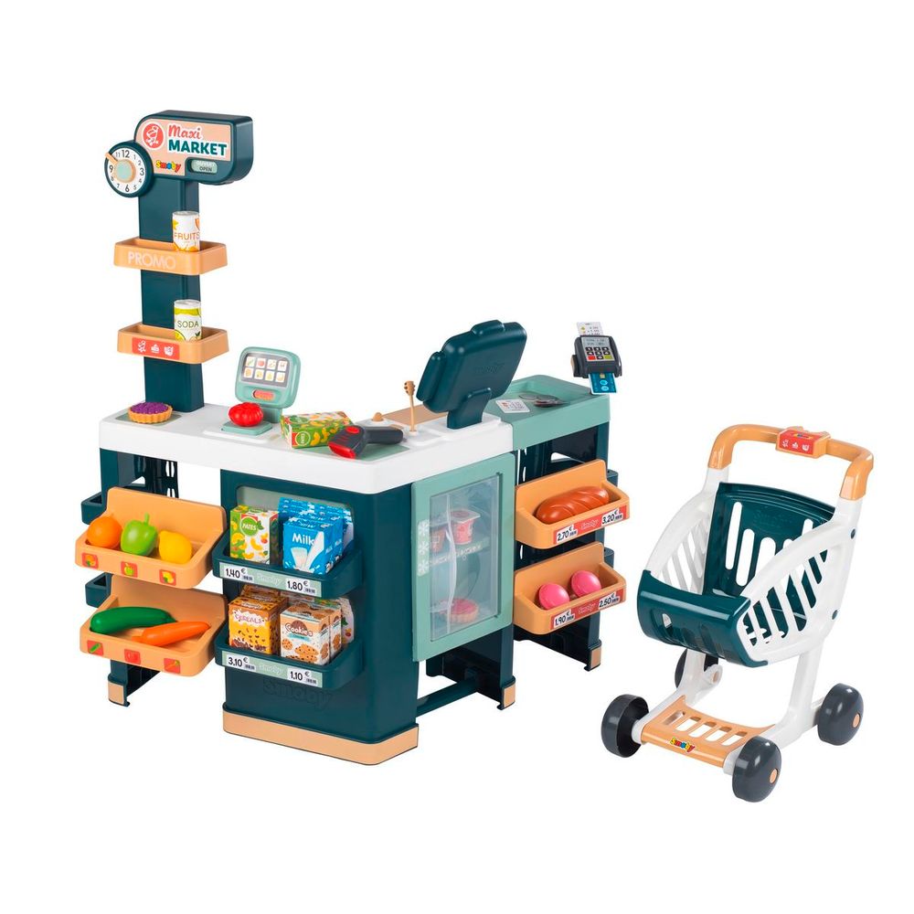 Smoby - Maxi Market Pretend Playset With 50 Accessories - Multicolor