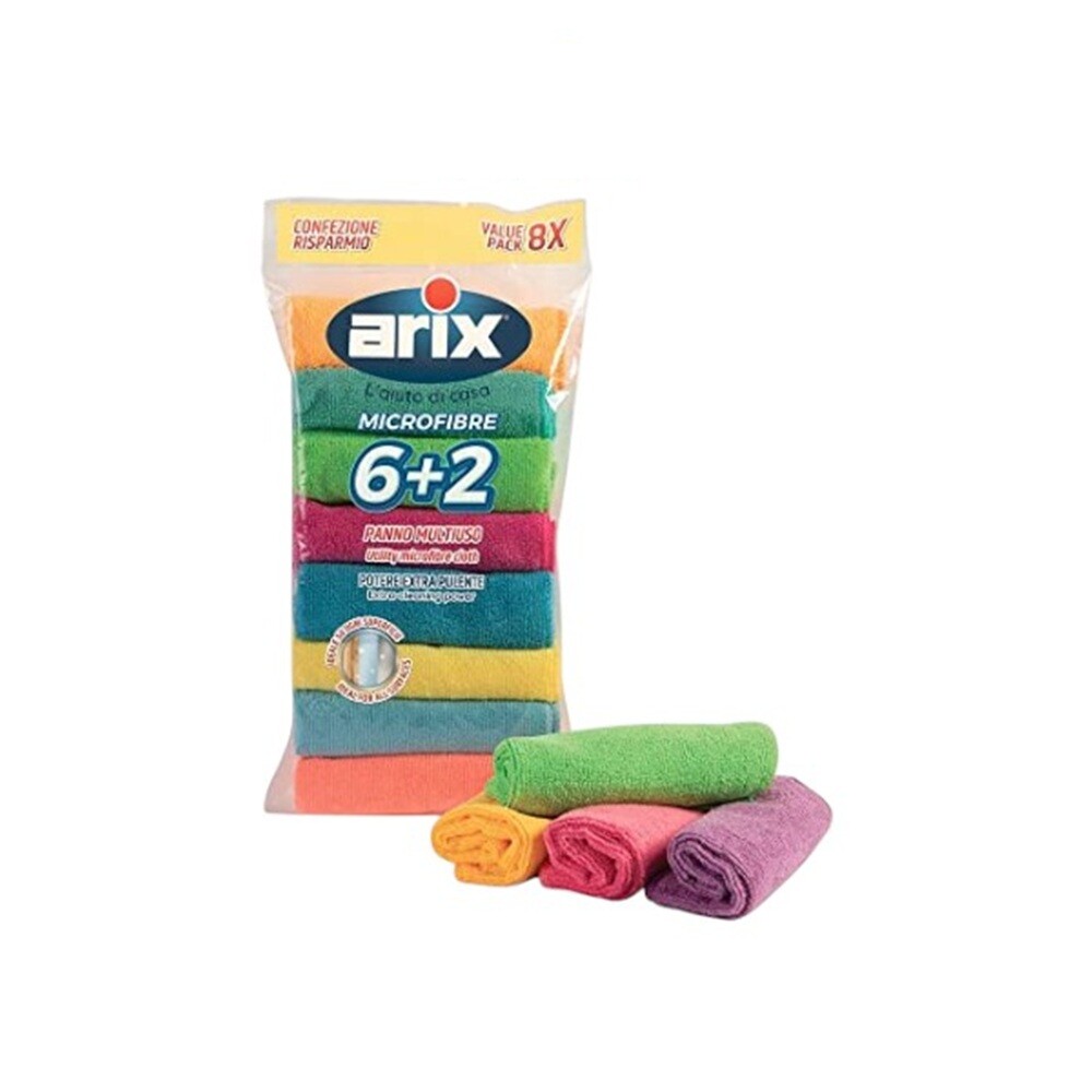Arix - Microfibre Cloths - Multicolor - Pack Of 2 - 16 Pcs