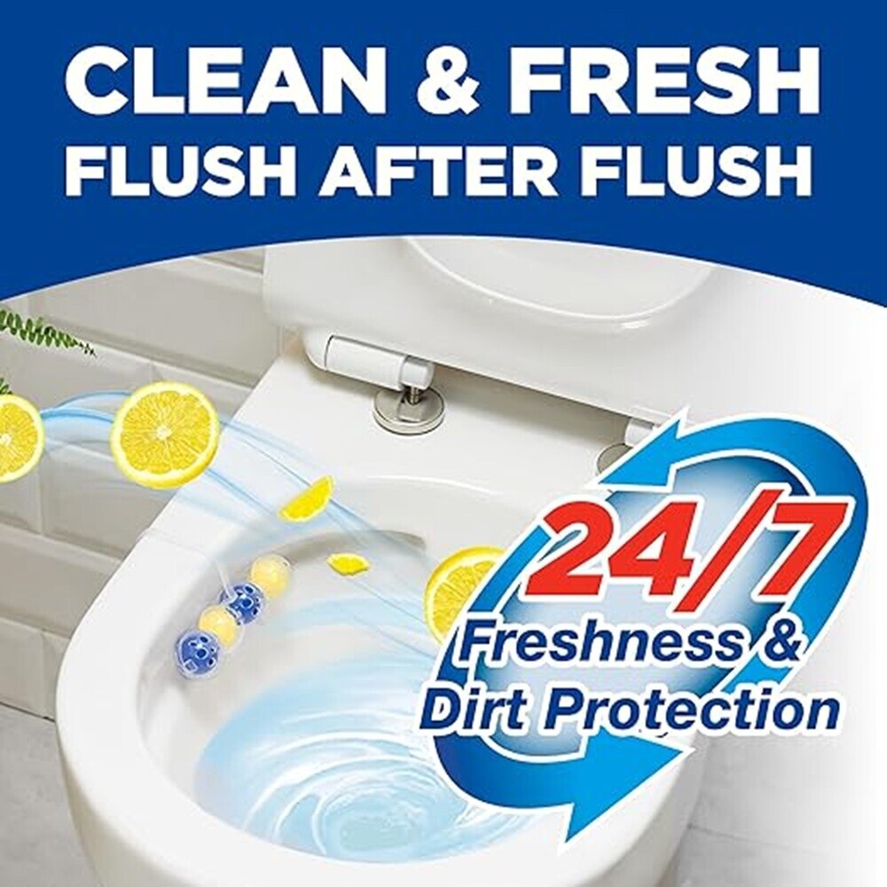 بلو - كرات تنظيف المرحاض باور اكتيف - ليمون - عدد 2 - 50غ