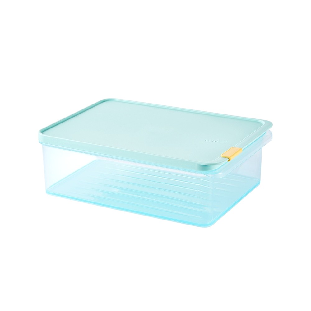لوك آند لوك - حافظة طعام مستطيلة مناسبة للفريزر - أزرق - 2.2 لتر