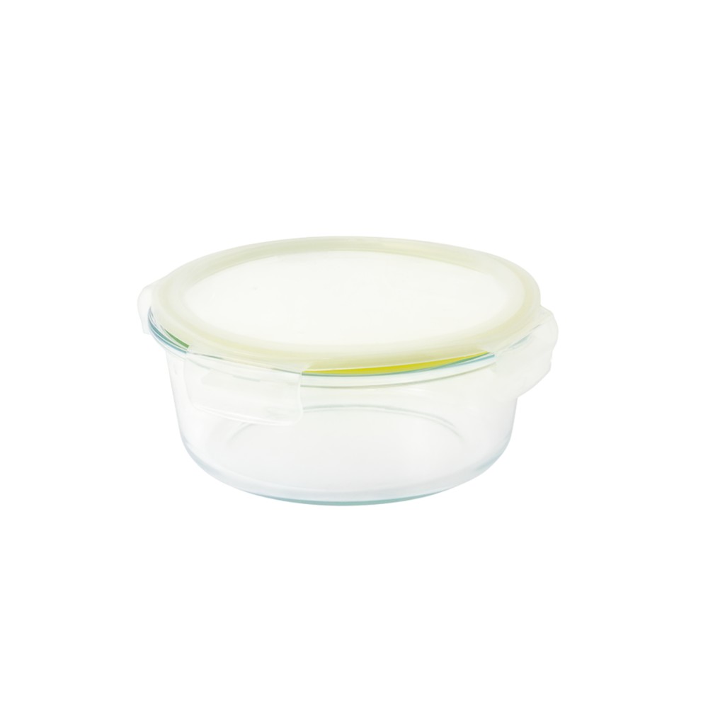 Locknlock - Fresh Oven-Safe Glass Round Container 930ml - Airtight Leakproof Heat-Resistant