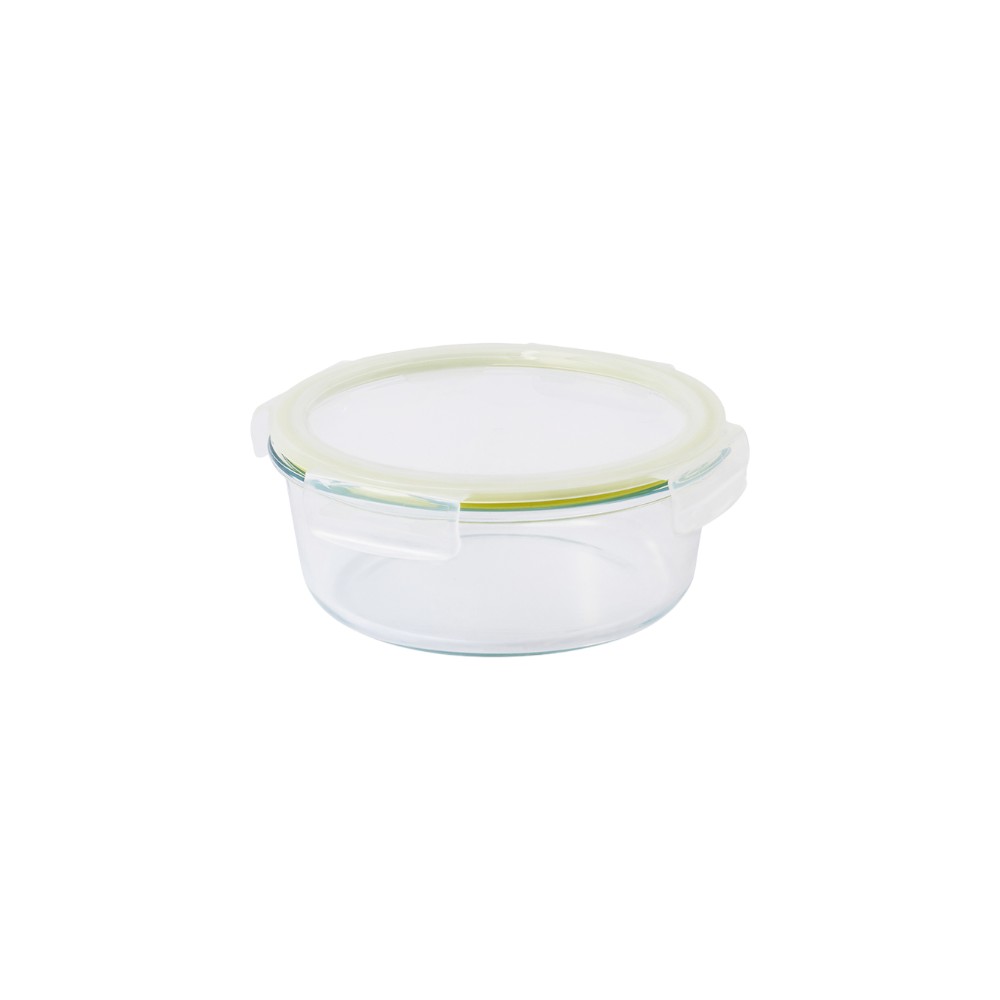 لوك أن لوك - وعاء زجاجي دائري آمن للاستخدام في الفرن - سعة 1400 مل