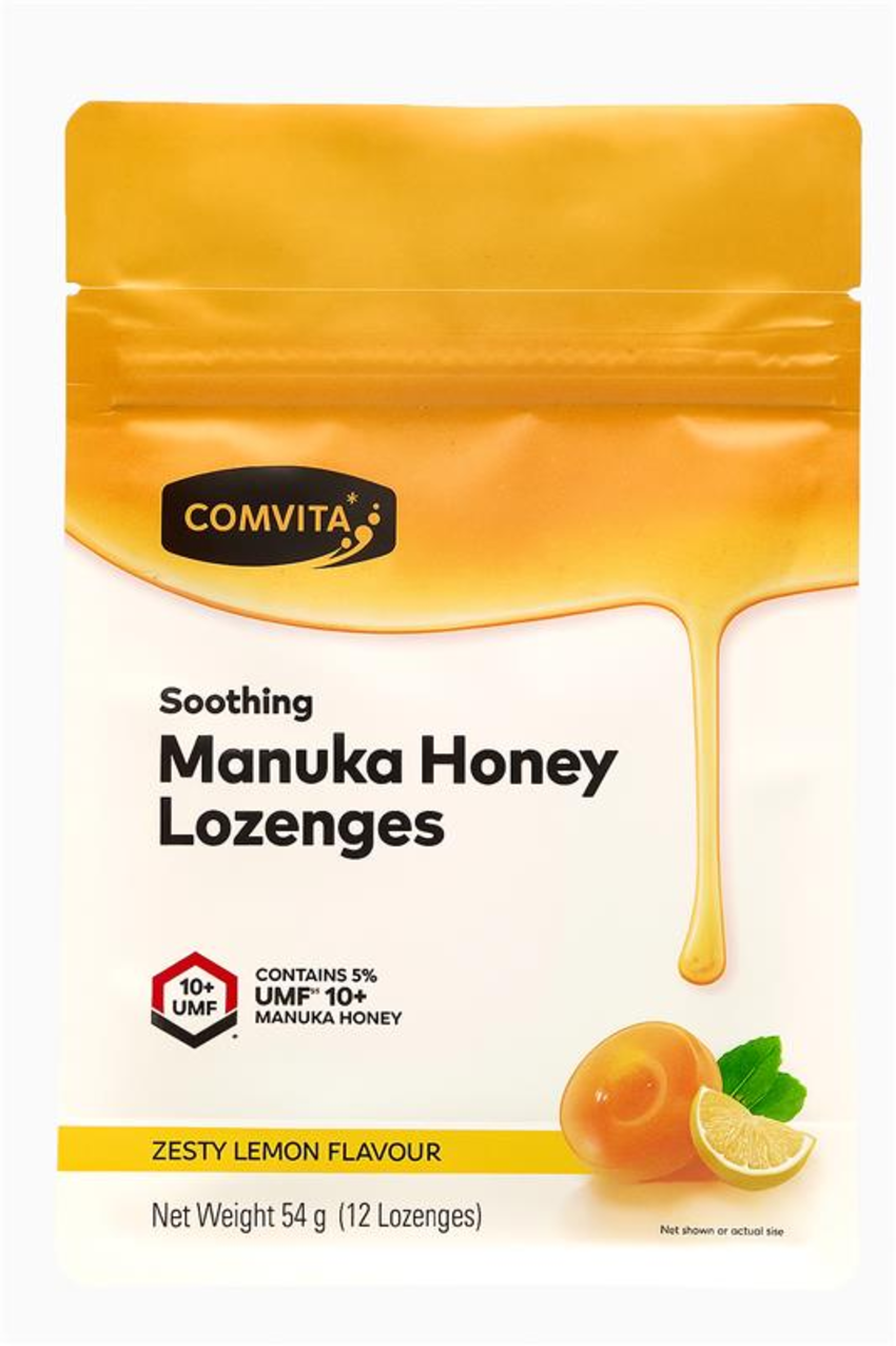 كومفيتا - أقراص عسل مانوكا المهدئة بنكهة الليمون المنعش - 12 قطعة